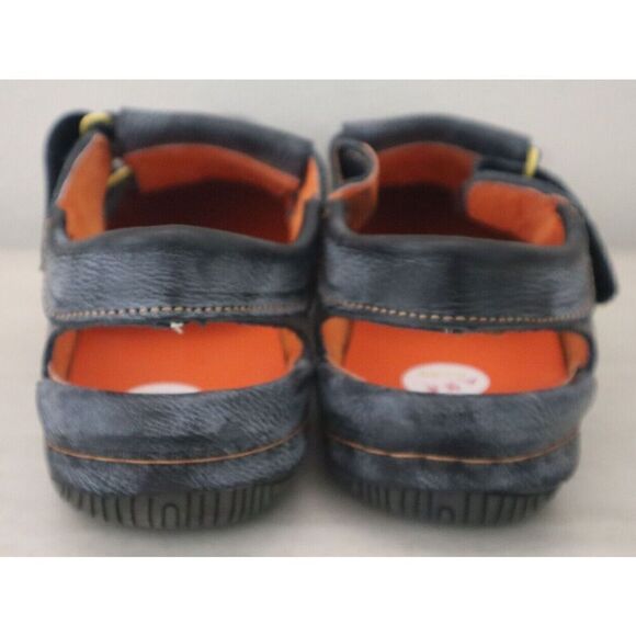 TMA Eyes 27802 Women's Sz 7 Black/Orange Closed Toe Cut-Out Leather Sandals - Picture 4 of 13